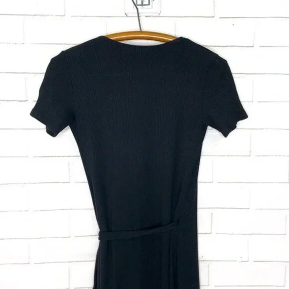 REFORMATION Black Knit Wrap Dress - Picture 5 of 8
